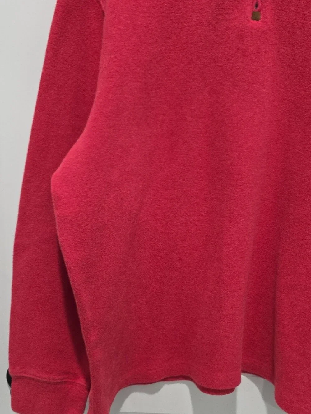 Polo by Ralph Lauren Men's Red Quarter-Zip Sweater with Navy Pony